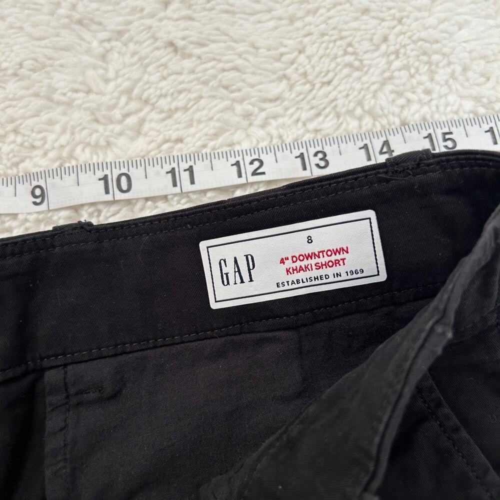 NWT Gap Womens Black 4in Khaki Shorts Casual Resort Minimalist Core Summer Zoo - Picture 5 of 5